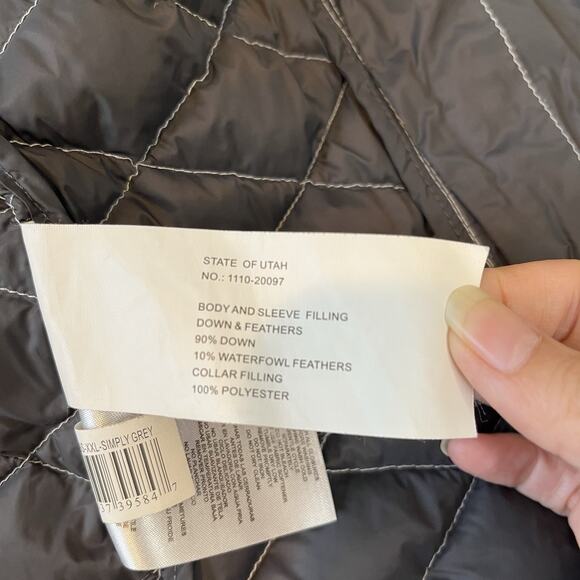 Free Country Down Fill Quilted Packable Jacket Women's Gray Size XXL Lightweight - Picture 9 of 10
